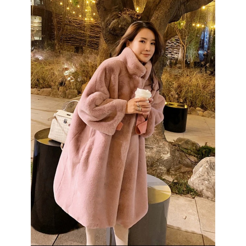 ORDER♥️Áo Khoác Lông Dáng Dài Ulzzang(ảnh thật)2 màu Size S->XL