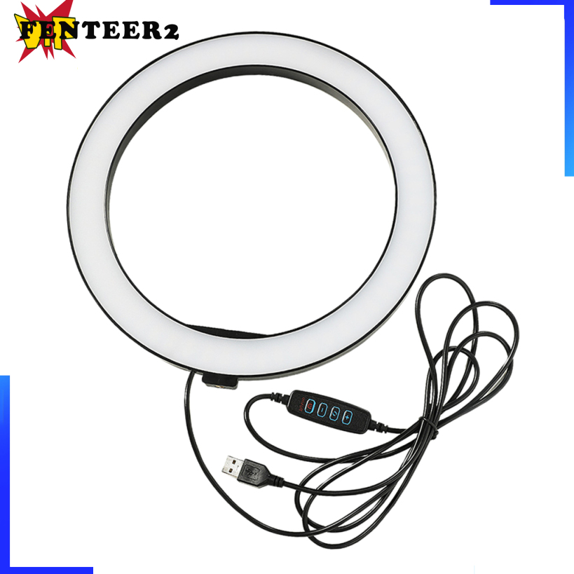 [Fenteer2  3c ]10\'\' 26cm White USB LED Ring Light 3 Modes Camera Studio Flashes Fill Light