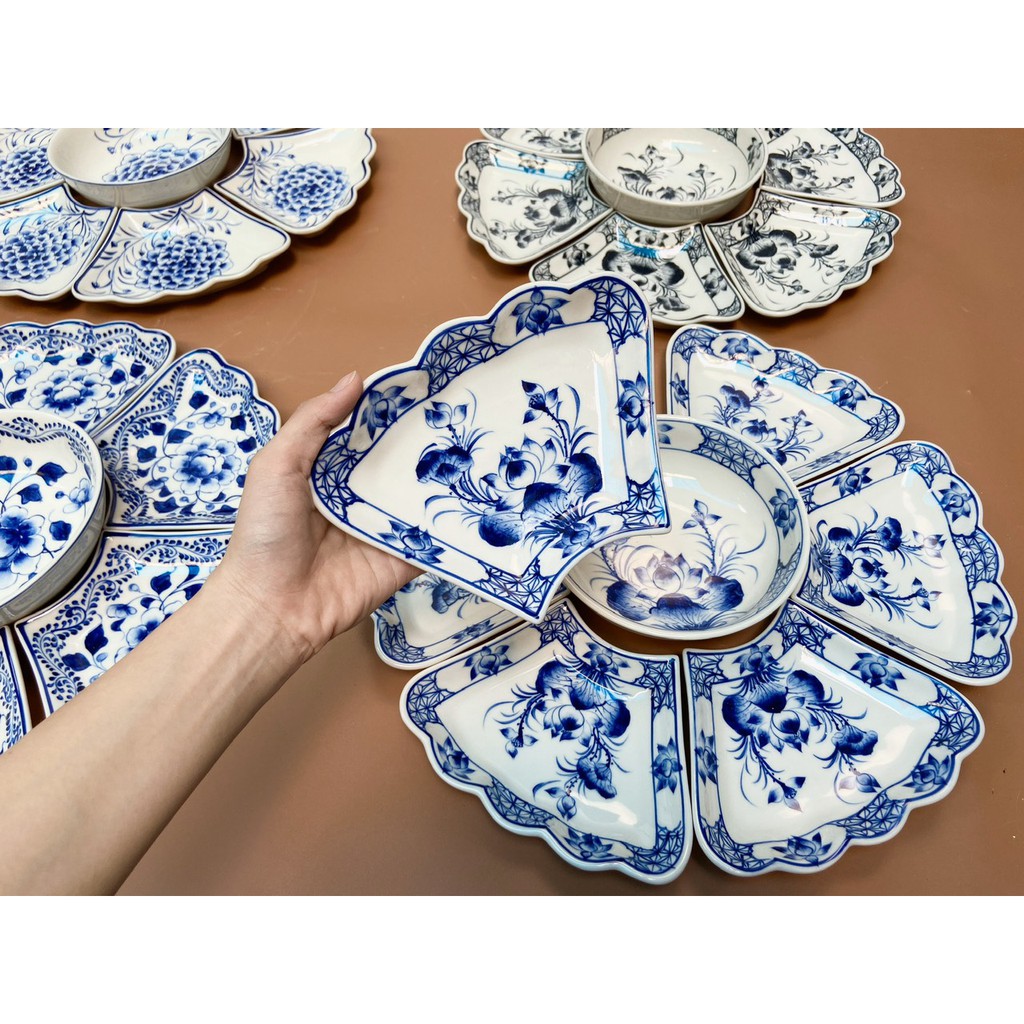 Bộ bát đĩa mặt trời chuẩn gốm sứ Bát Tràng