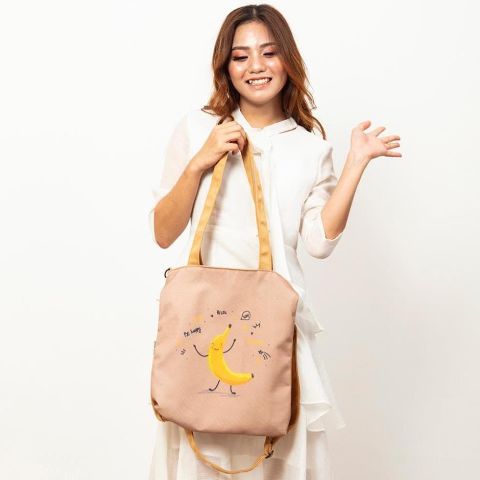 Túi tote và đeo chéo 2 trong 1 vải canvas giá rẻ shop tự chọn màu cho khách theo chương trình khuyến mãi M Midori