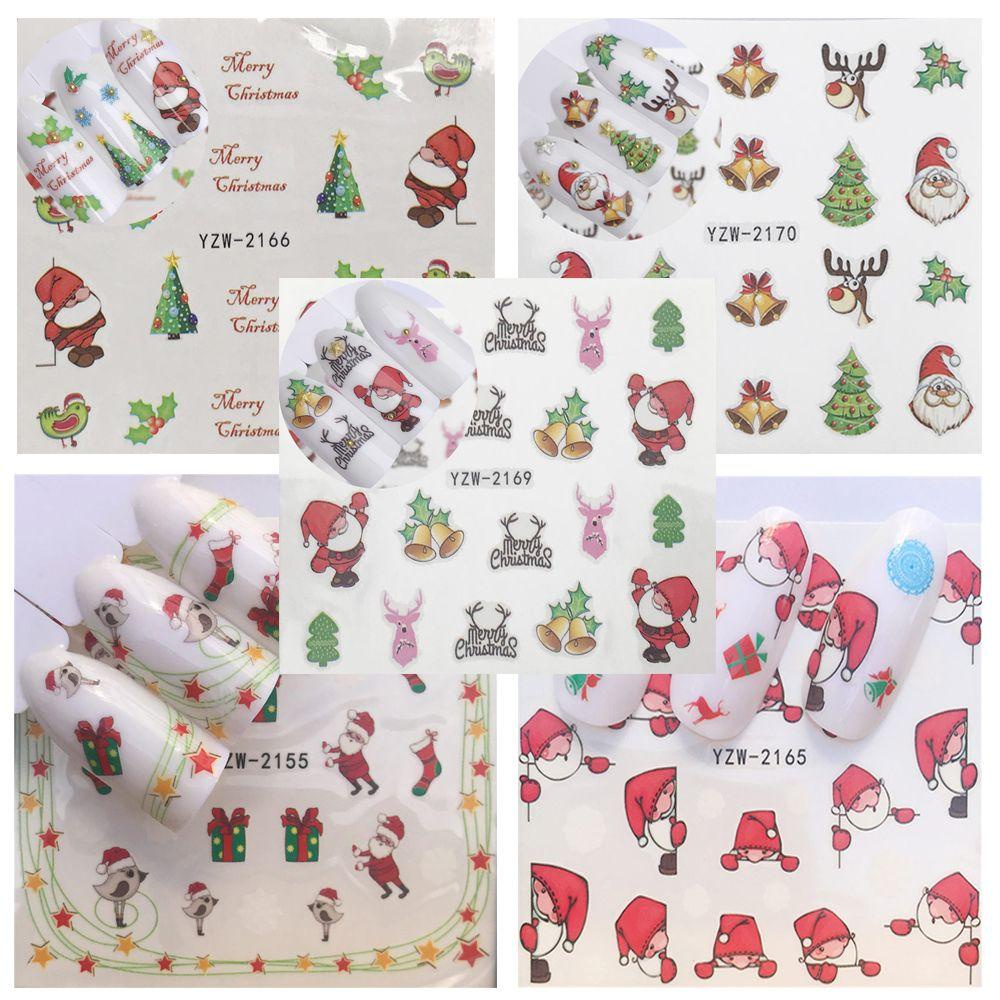 Miếng Dán Trang Trí Móng Tay Hình Ông Già Noel Và Bông Tuyết Xinh Xắn MIHAN1