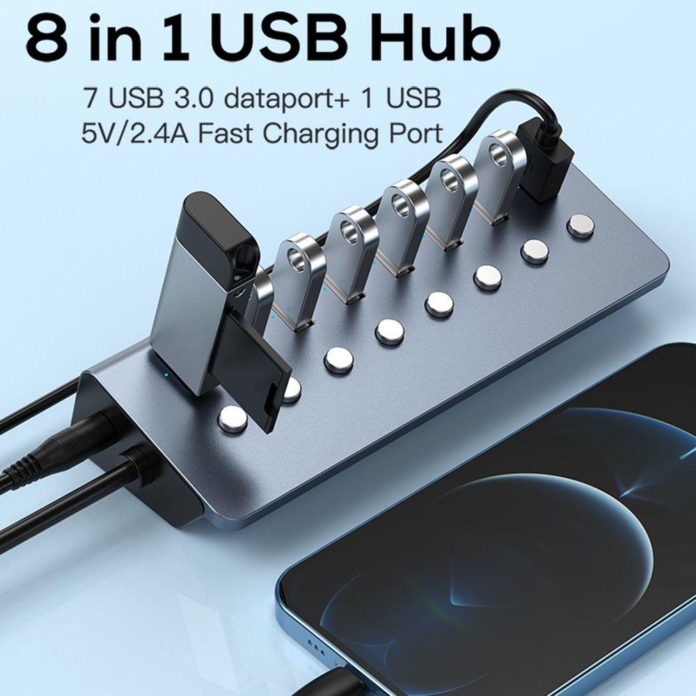 BEBETTERM Hub Chia Cổng USB 3.0 Có Công Tắc Bật / Tắt
