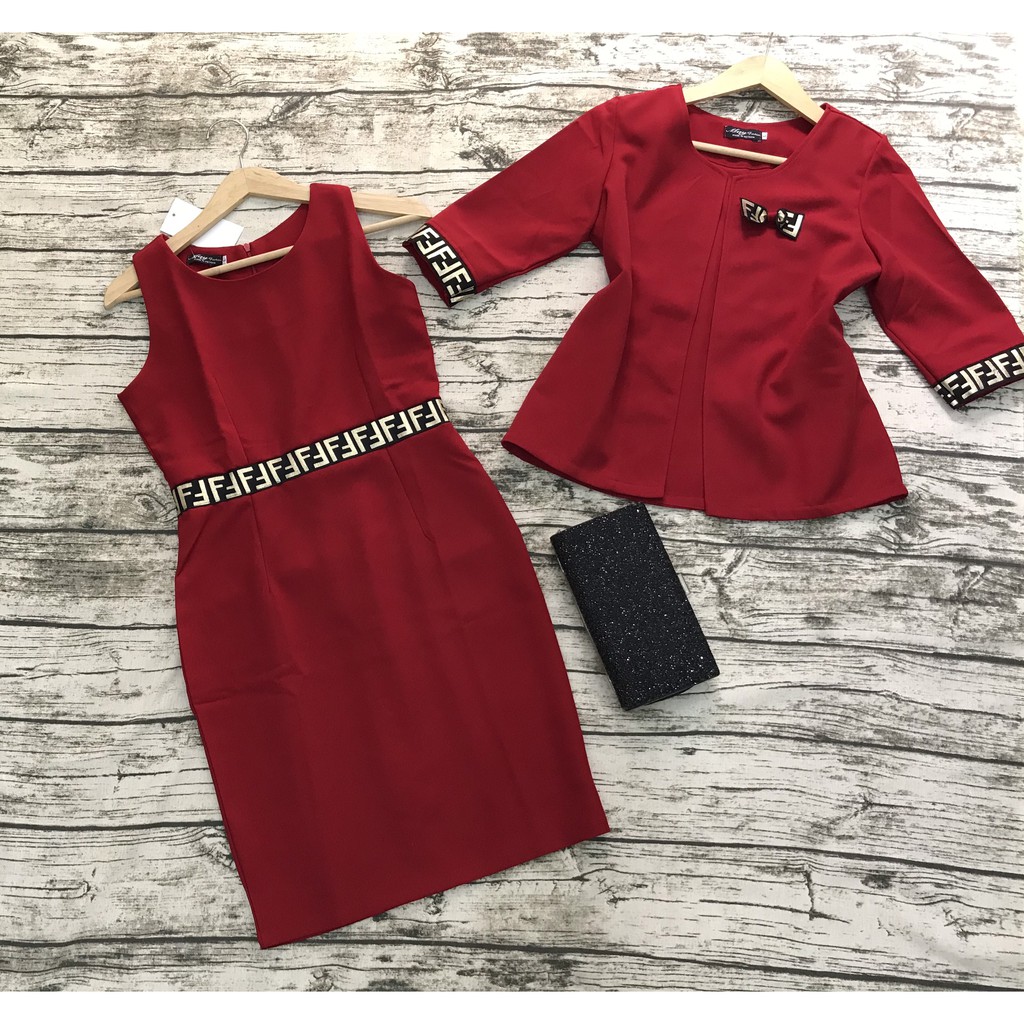 SET BỘ VEST CÔNG SỞ ÁO VEST KÈM ĐẦM THIẾT KẾ CAO CẤP CÓ TÚI | BigBuy360 - bigbuy360.vn