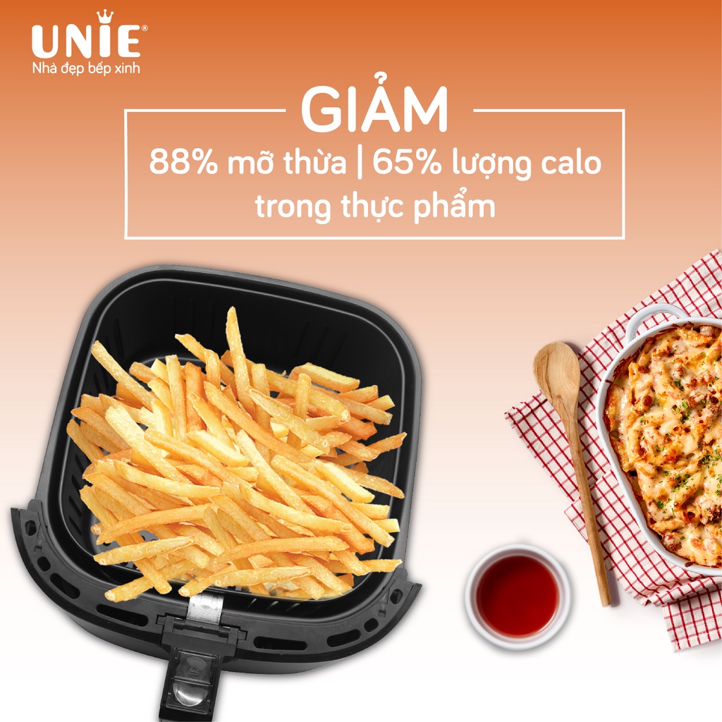 Nồi Chiên Không Dầu UNIE UE800 chính hãng, Air fryer dung tích 8L công suất 1800W bảo hành 12 tháng - Befoyo