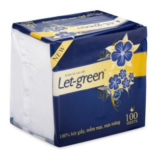 Khăn ăn cao cấp let-green 33×33cm 100 tờ/bao