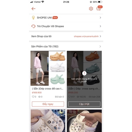 Dép cross đế cao trơn hàng loại 1