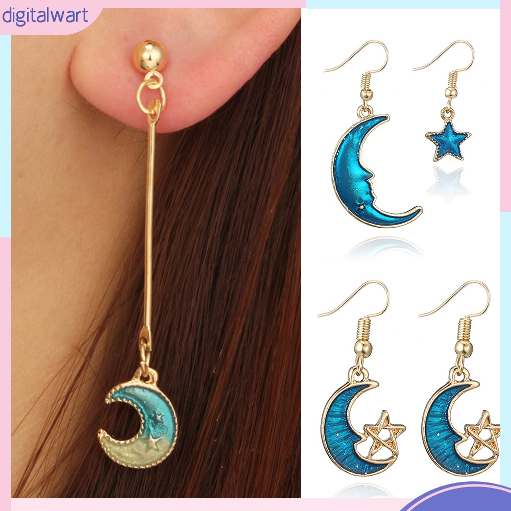 Khuyên Tai Dài Hình Trăng / Sao Xinh Xắn Dành Cho Nữ