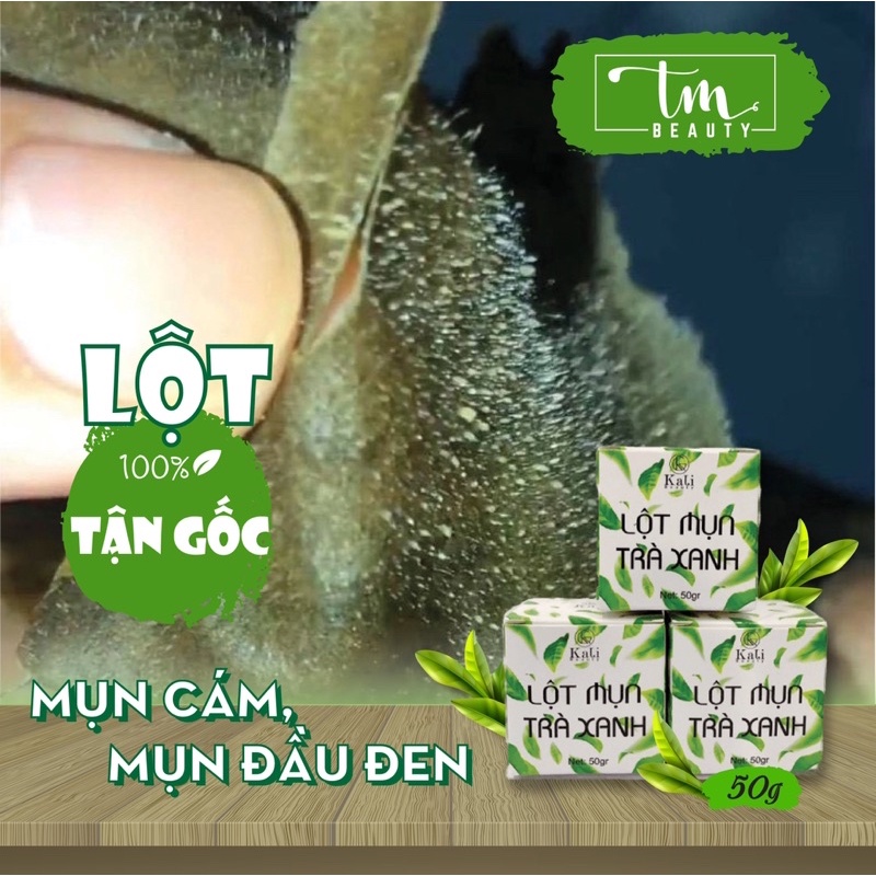 Lọ lớn 50gr lột mụn trà xanh từ lá trà xanh, sạch mụn, sạch bã nhờn, an toàn hiệu quả[ Thuỷ Mộc Beauty]