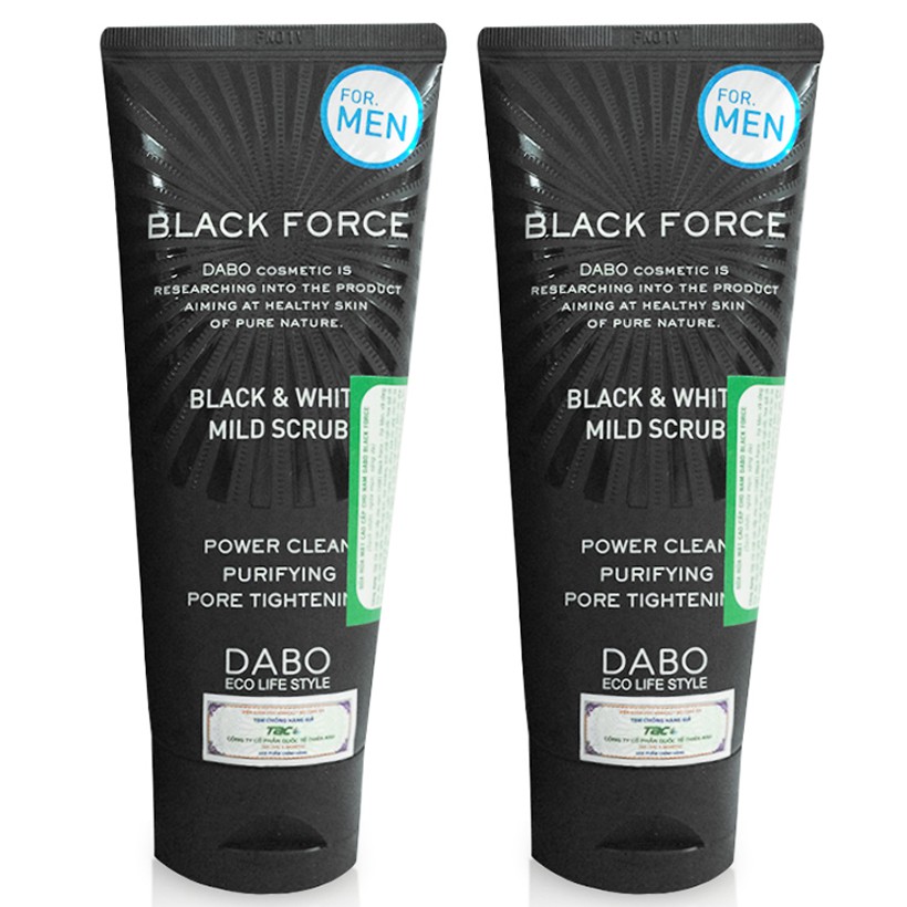 Combo 2 Sữa Rửa Mặt Nam Dabo Black Force Foam Cleanser Than Hoạt Tính Kháng Khuẩn, Ngừa Mụn, Sạch Nhờn (120ml)