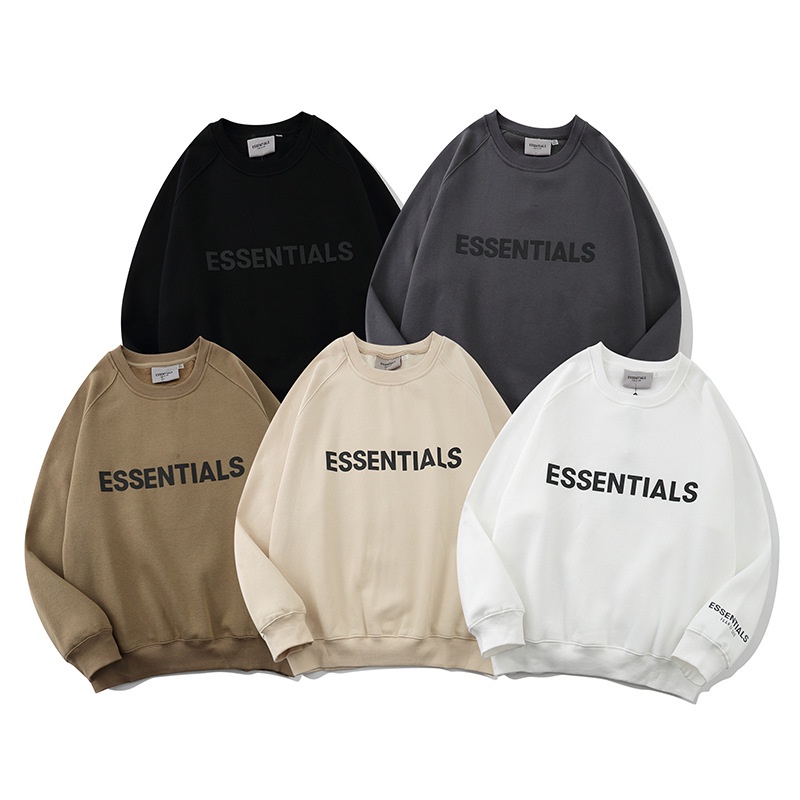 Áo Sweater Essentials Fear Of God SS20, Essentials FOG Sweater in cao su nổi, Chất liệu nỉ bông, 5 màu DuSo