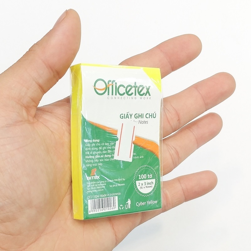 Giấy Ghi Chú Officetex 3X2 OT21-004 Màu Cyber Vàng