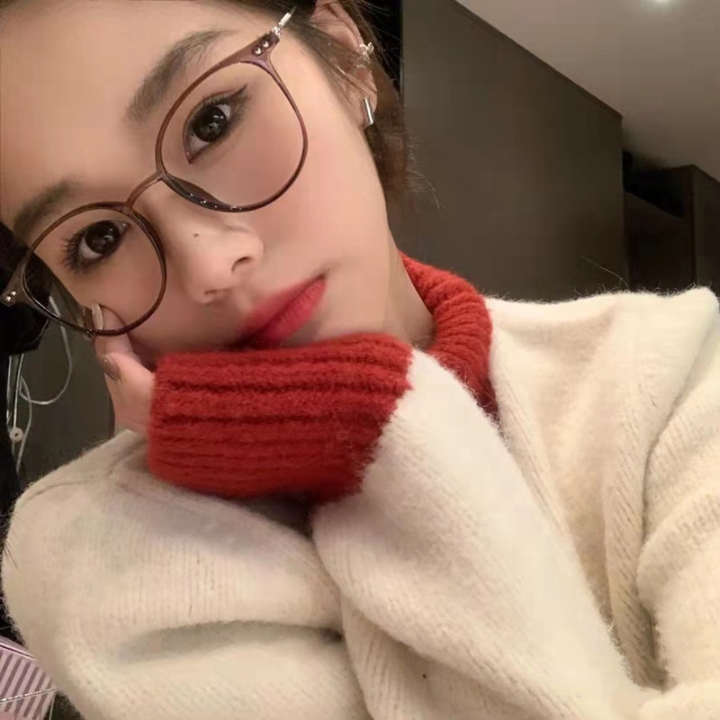 Mắt Kính Gọng Tròn Chống Tia Bức Xạ Phong Cách Hàn Quốc