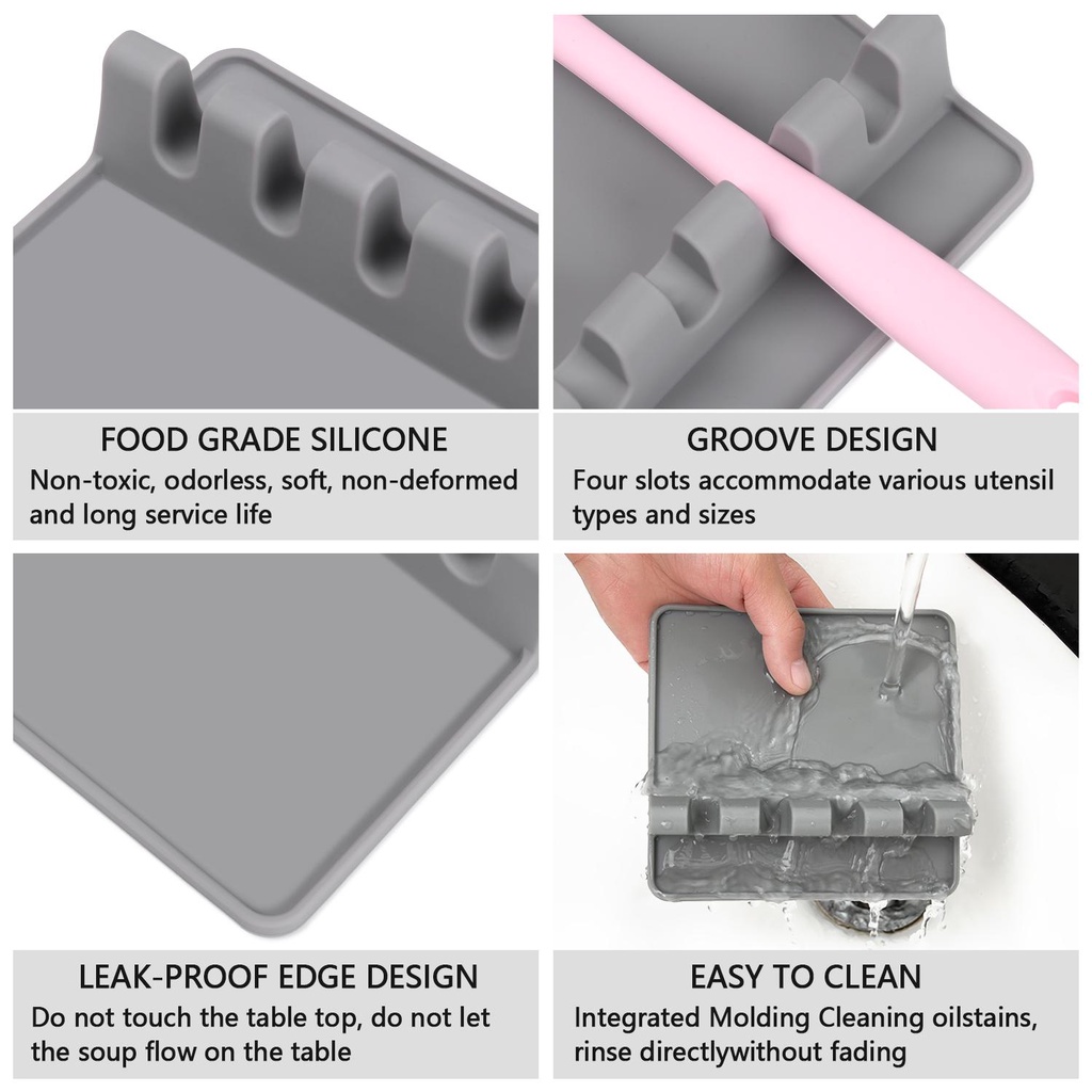 Miếng Silicone Dùng Để Đỡ Muỗng Nấu Ăn Tiện Dụng