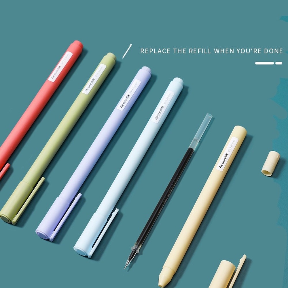 Set 5 bút mực gel ngòi 0.5mm màu macaron đơn giản tiện dụng cho học sinh