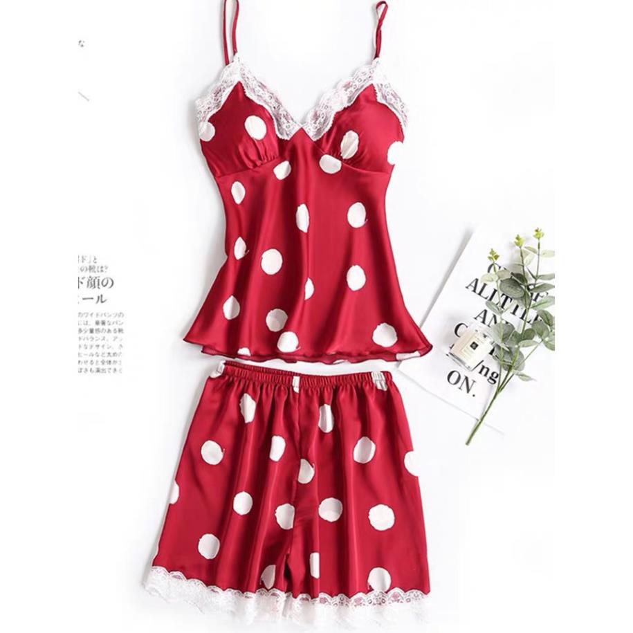 Bộ ngủ đùi chấm bi