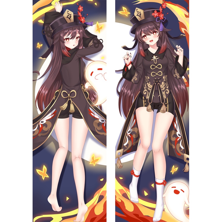 Vỏ Gối Hai Mặt In Họa Tiết Anime Genshin Impact Hu Tao Cosplay Dakimakura