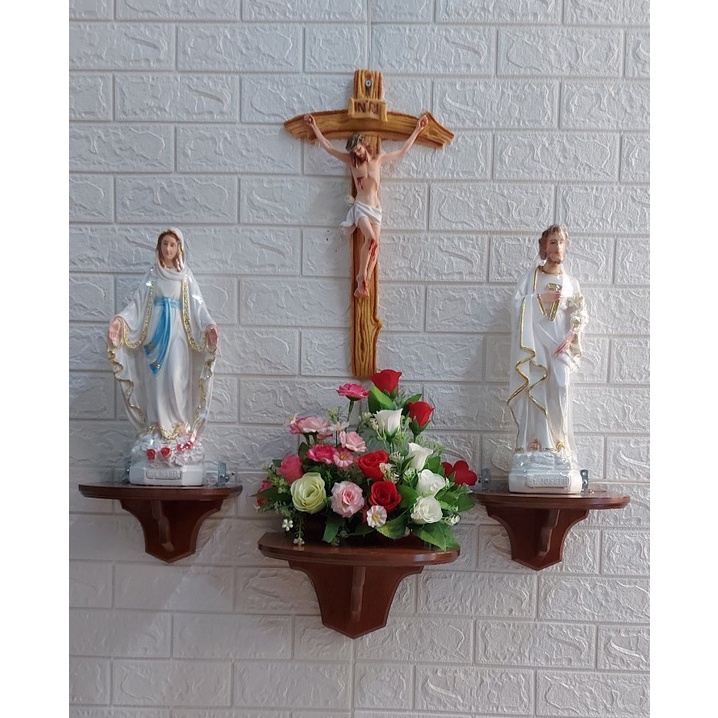 BỘ 3 TƯỢNG ĐỨC MẸ  BAN ƠN, THÁNH GIUSE  THÁNH GIÁ CHÚA CHỊU NẠN 45CM hoặc 56CM BỘ 3 TƯỢNG MÀU TRẮNG