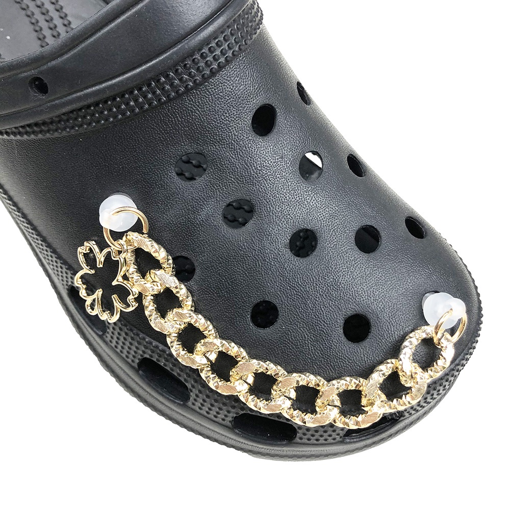 Phụ Kiện Khóa Dây Xích Bằng Kim Loại Trang Trí Giày Dép Cho Nữ