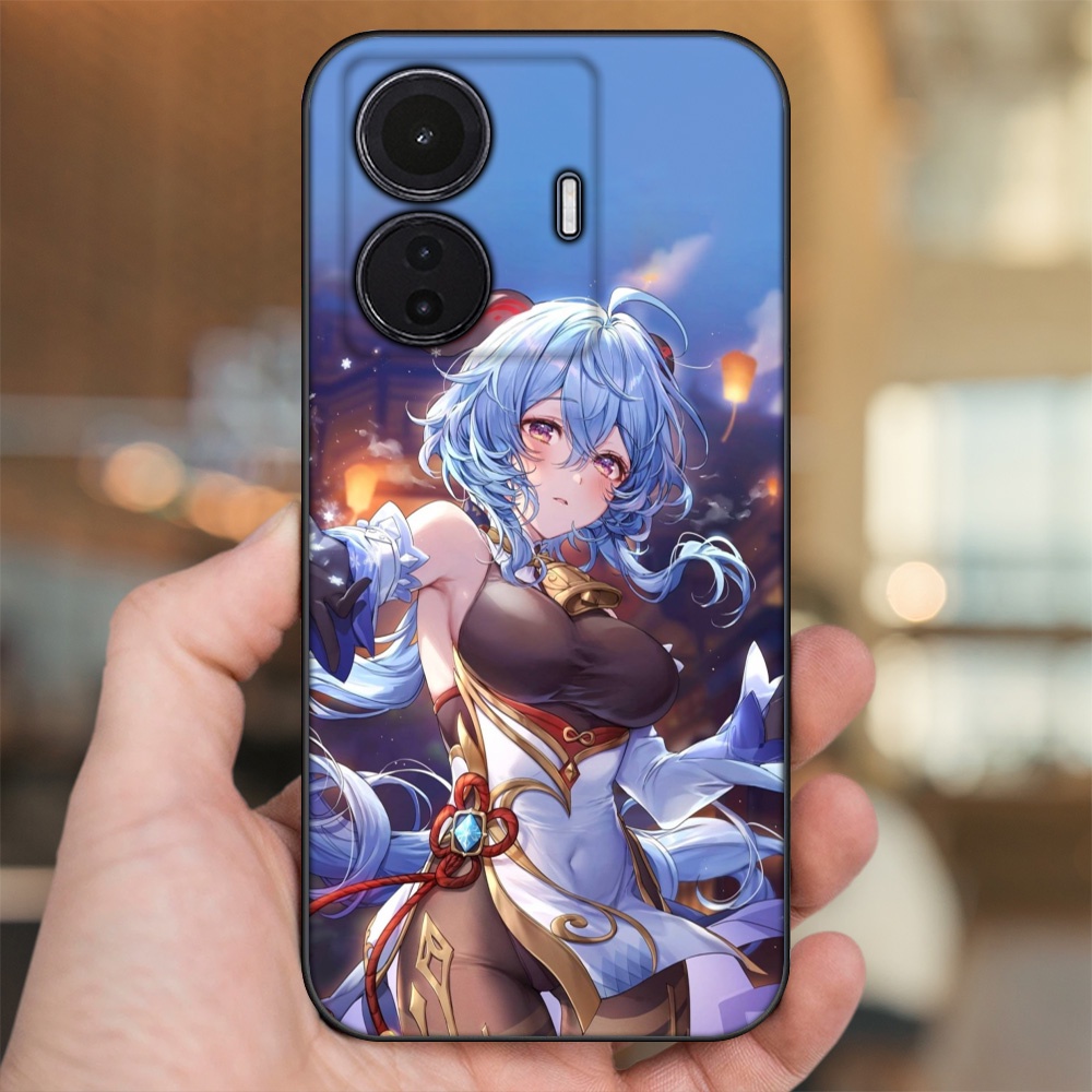 Ốp lưng Vivo T1 5G viền đen in hình Ganyu Genshin Impact