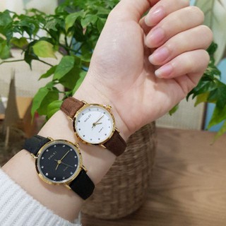 [FLASHSALE] Đồng Hồ Đôi Nam Nữ Halei 002 Mặt Đá Dây Da Đen Chính Hãng