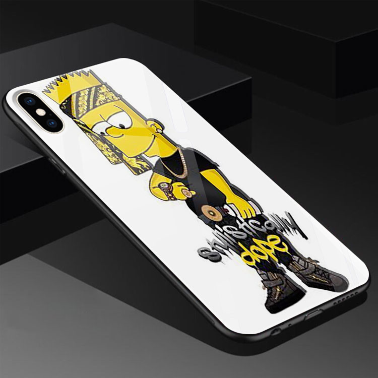 Ốp Kính Cường Lực Hình Simpson Bape FCASE Điện Thoại 6/6S/7/8Plus/X/Xs/Xr/11ProMax/Se/12/12Mini/12ProMax