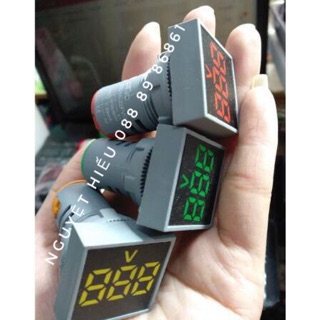 Công tắc báo vôn volt phi 22 mặt vuông
