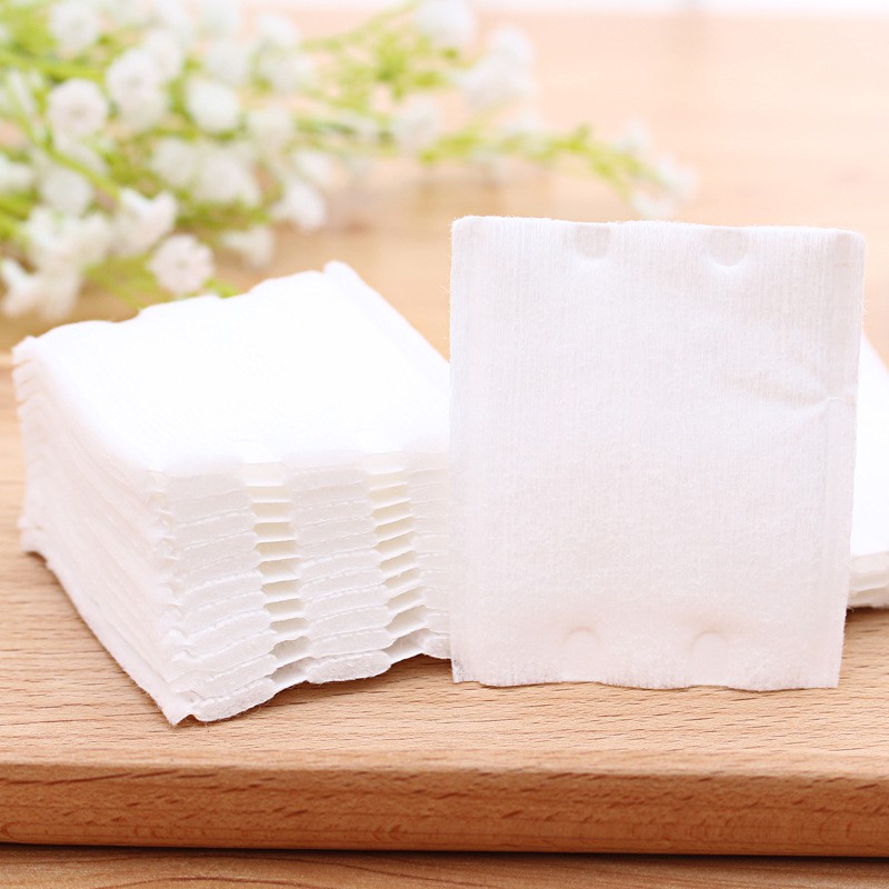 Bông tẩy trang 100% cotton 2 mặt dày dặn (50 miếng) bông tẩy trang mềm mại không dệt bông tự nhiên TAHYCO