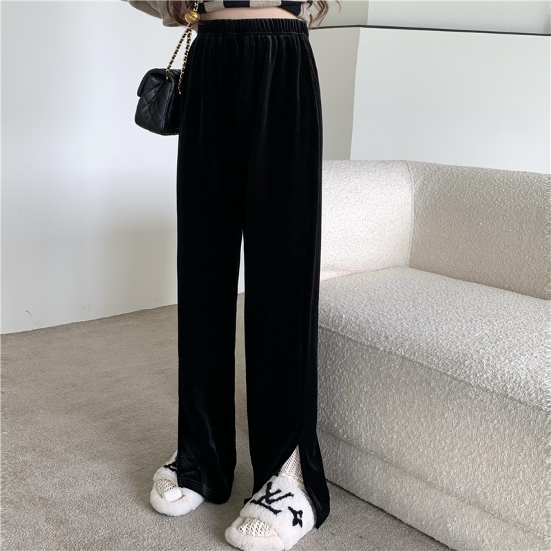 Set áo len chui đầu tay dài phối quần dài lưng cao phong cách Trung Hoa thời trang thu đông mới