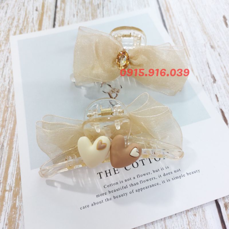 Kẹp Tóc Nơ Hai Mặt, Kẹp Tóc Hình Trái Tim