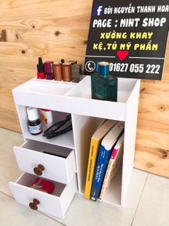 Kệ đựng mỹ phẩm 2 ngăn, tủ mini, khay son
