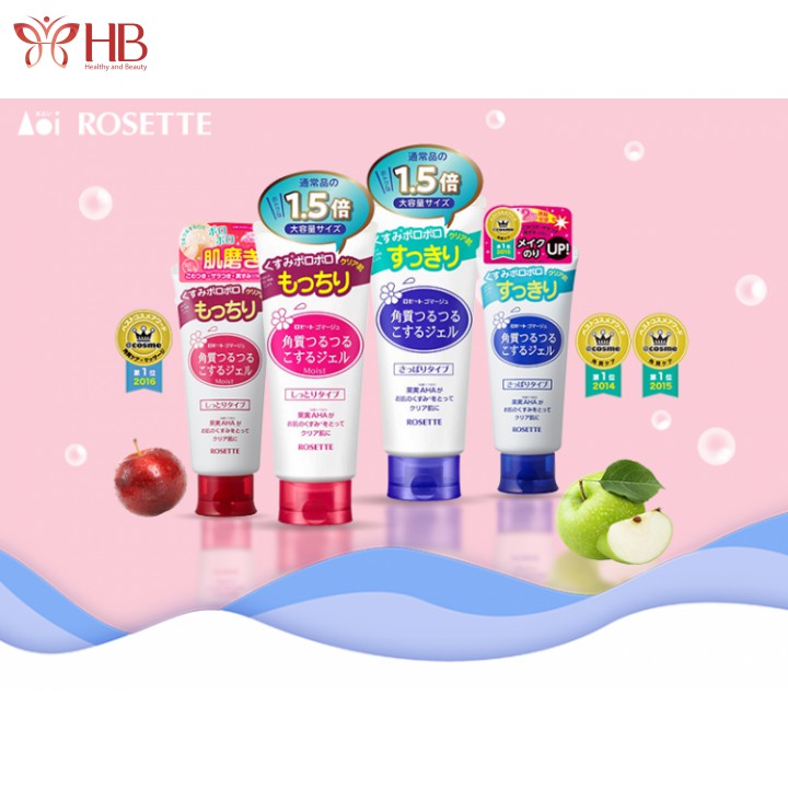 Tẩy da chết Rosette Nhật Bản, peeling gel Nhật Bản 120g, gel tẩy tế bào chết cho da mặt