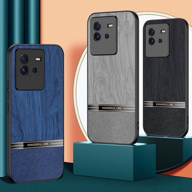 Ốp Điện Thoại Vân Gỗ Thời Trang Cho IQOO NEO 6 3 VIVO Y76S S12 Pro X70 Pro X60 Pro Y53S Y52S T1