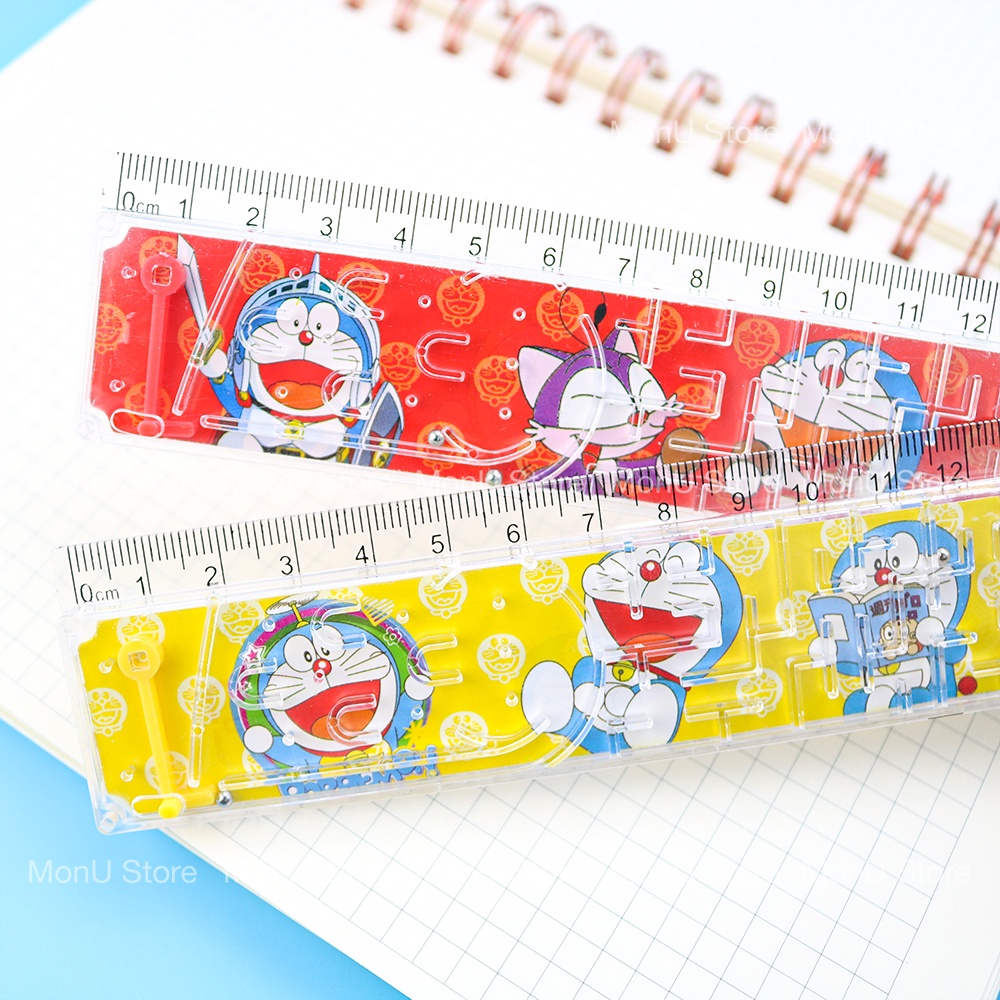 Thước kẻ 20cm DORAEMON DOREMON kèm game ráp hình, lăn bi MON0314 TooYoo