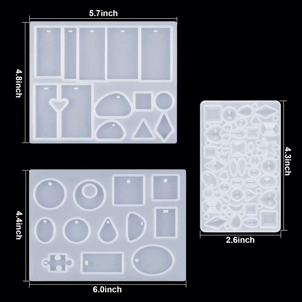 (Bộ 50sp) Bộ Khuôn Silicon Làm Vòng Tay,Nhẫn,Dây Chuyền,Vòng Cổ Kèm Khoan Tay Đồ Trang Trí Làm Resin Handmade DIY