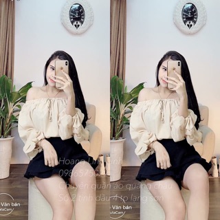Áo croptop trễ vai nơ trên