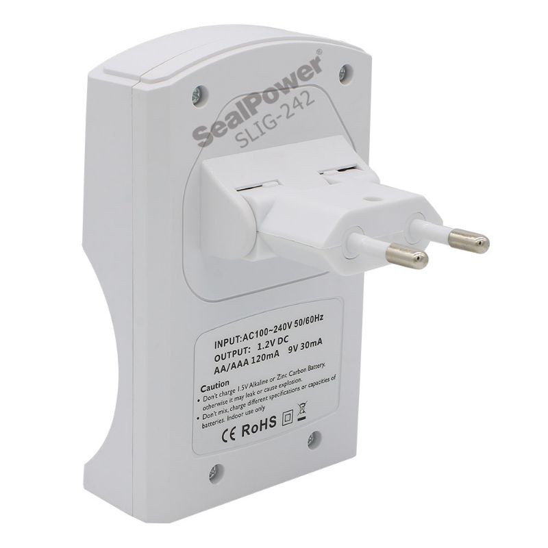 Máy sạc SealPower SLIG-242, pin tiểu, kèm pin sạc AA 1600mAh / AAA 1000mAh / 9V 180mAh, sạc 4 kênh độc lập đa năng