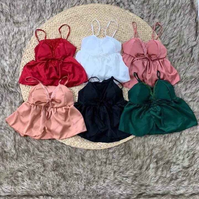 Bộ Đồ Satin Lụa Áo Dây Quần Dài Ren | BigBuy360 - bigbuy360.vn