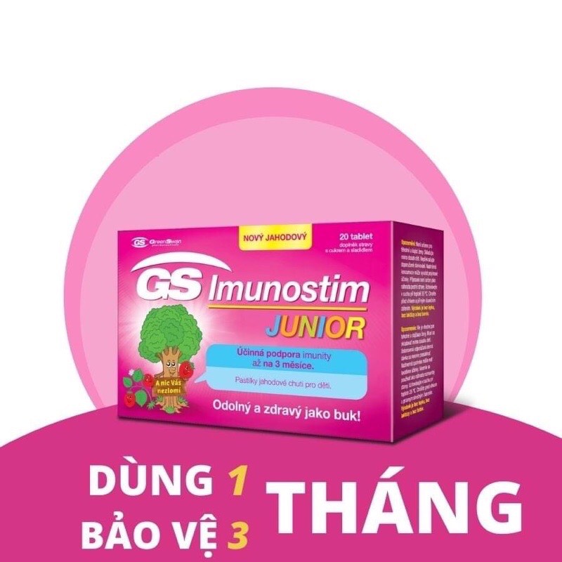 Viên ngậm tăng đề kháng cho bé GS Imunostim Junior bức tốc miễn dịch Giúp Tăng cường miễn dịch và sức khỏe đường hô hấp