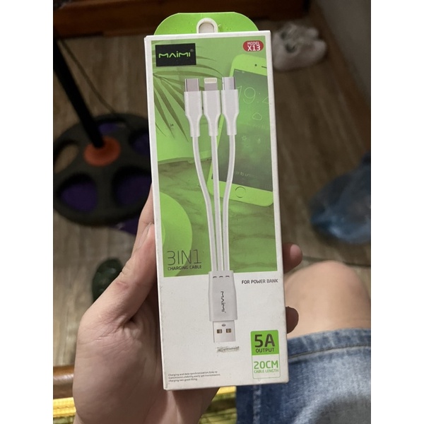 Cáp 3in1 Maimi 20cm 5A