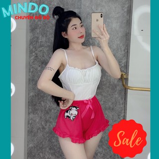 Bộ ngủ 2 dây bò sữa thêu 100% siêu mát