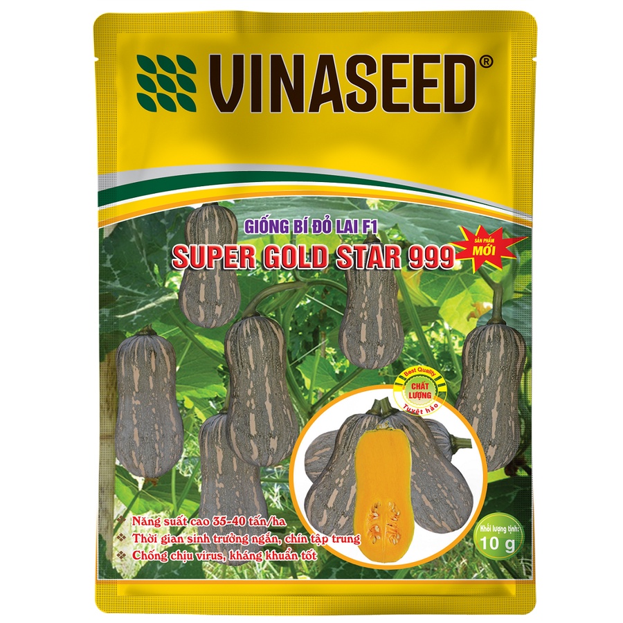 Hạt Giống Vinaseed Bí Đỏ Lai F1 Supper Gold Star 999