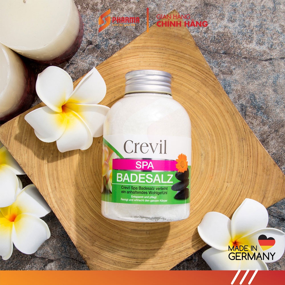 CREVIL SPA BADESALZ 600G - Muối tắm làm đẹp da, sạch mụn, tẩy da chết, nhập khẩu Đức