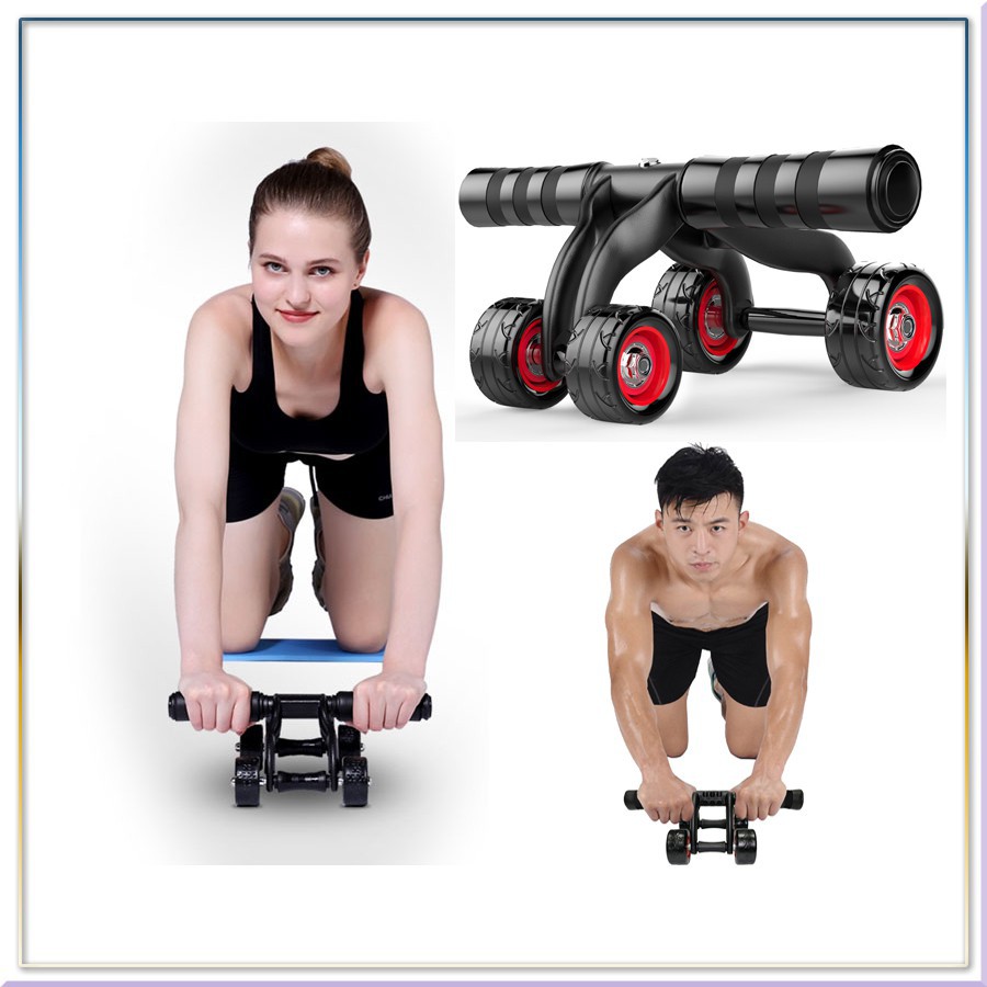 ️𝙁𝙍𝙀𝙀𝙎𝙃𝙄𝙋️Con lăn tập cơ bụng 4 bánh, dụng cụ tập gym tại nhà