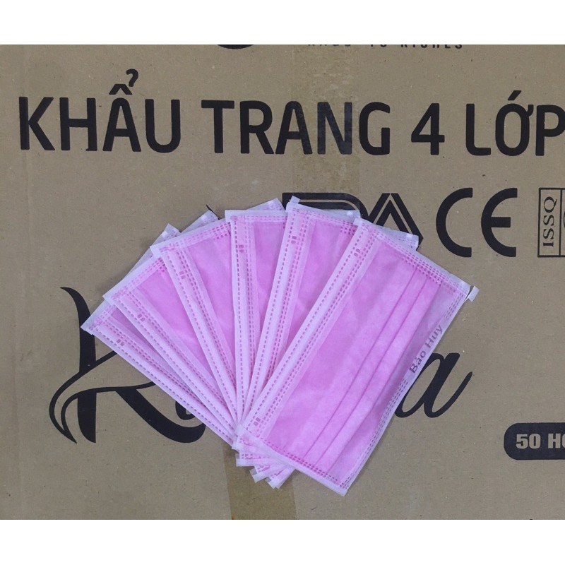 Hộp 50 Chiếc Khẩu Trang Y tế Màu Hồng