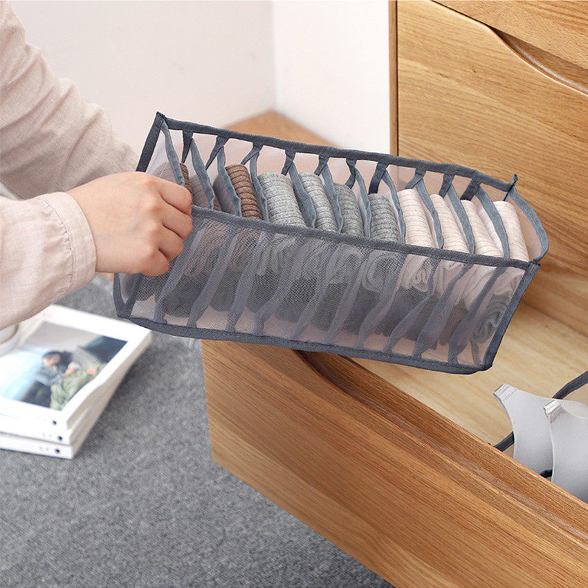 Hộp đựng đồ lót nhiều ngăn chống bụi cao cấp, quần lót / áo / vớ khay để đồ sắp xếp tủ quần áo -Hello House
