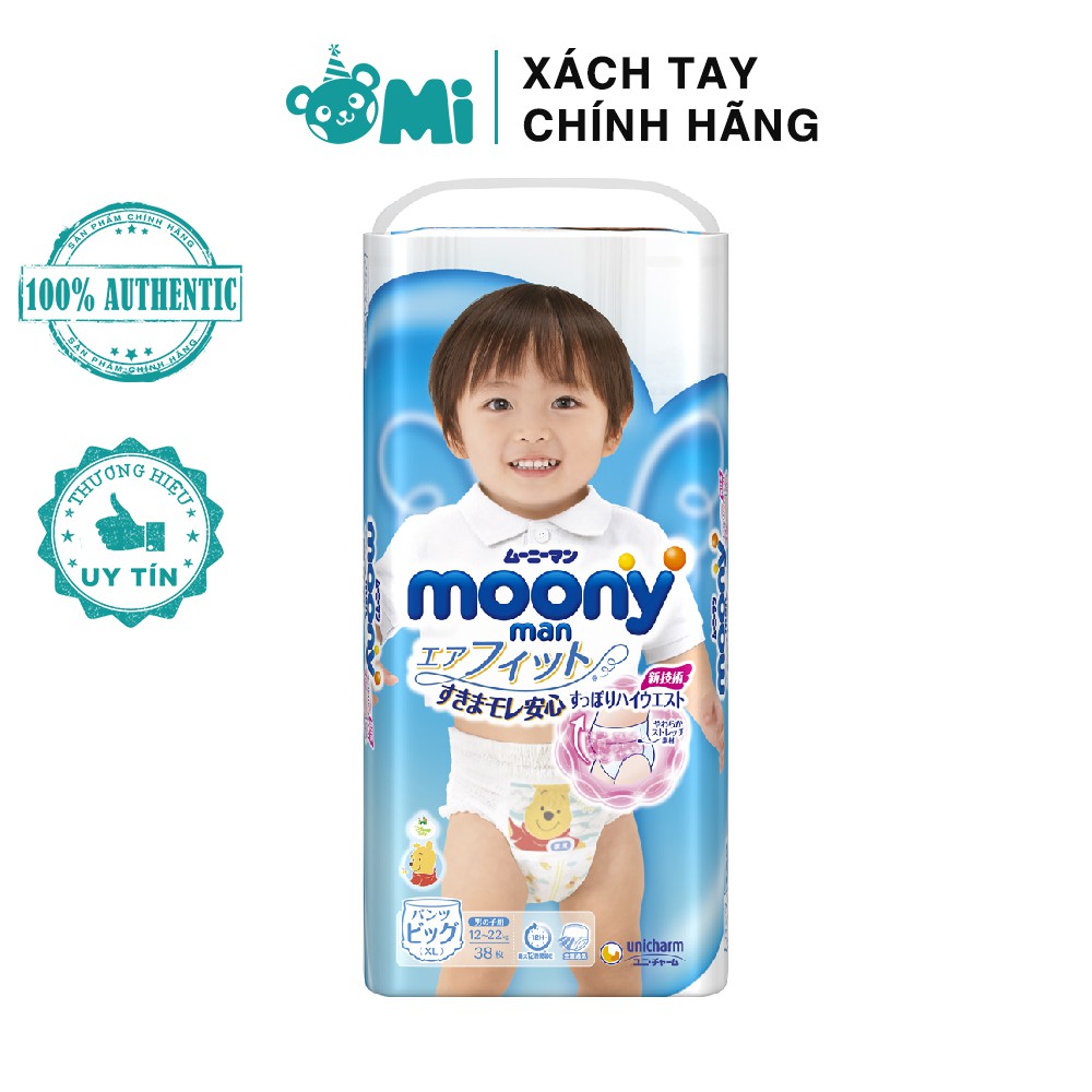 Bỉm Moony quần XL38 cho bé trai