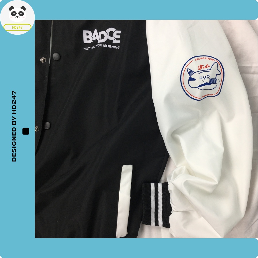 [Video+Ảnh Thật] Áo Khoác Dù Nam Nữ Kiểu Bomber In Chữ BADGE HD247 0252