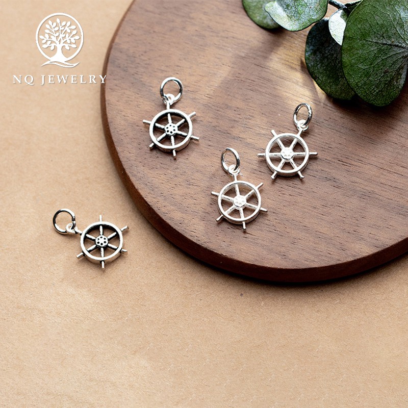 Charm bạc hình bánh lái mặt treo - NQ Jewelry