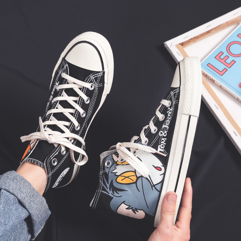 Giày Thể Thao Nam Cổ Cao In Hình Hoạt Hình Tom And Jerry | BigBuy360 - bigbuy360.vn