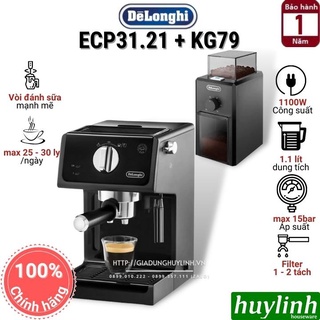 Máy pha cà phê Delonghi ECP31.21 - Tặng kèm Máy Xay KG79